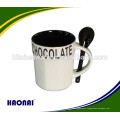 ceramic cups with spoon,coffee mug with spoon